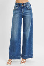 RISEN Full Size High Rise Ankle Wide Seam Detailed Jeans Plus Size