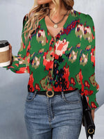 Printed Button Up Long Sleeve Shirt