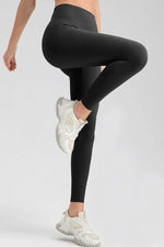 Wide Waistband Sport Leggings - Ladyez