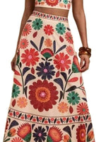 Floral Print Crop Top and Skirt Set