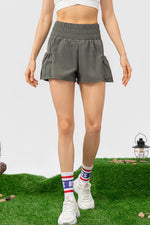 Elastic Waist Pocketed Active Shorts - Ladyez