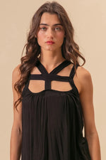 BiBi Rayon Span Jersey Cut Out with Straps Detailed