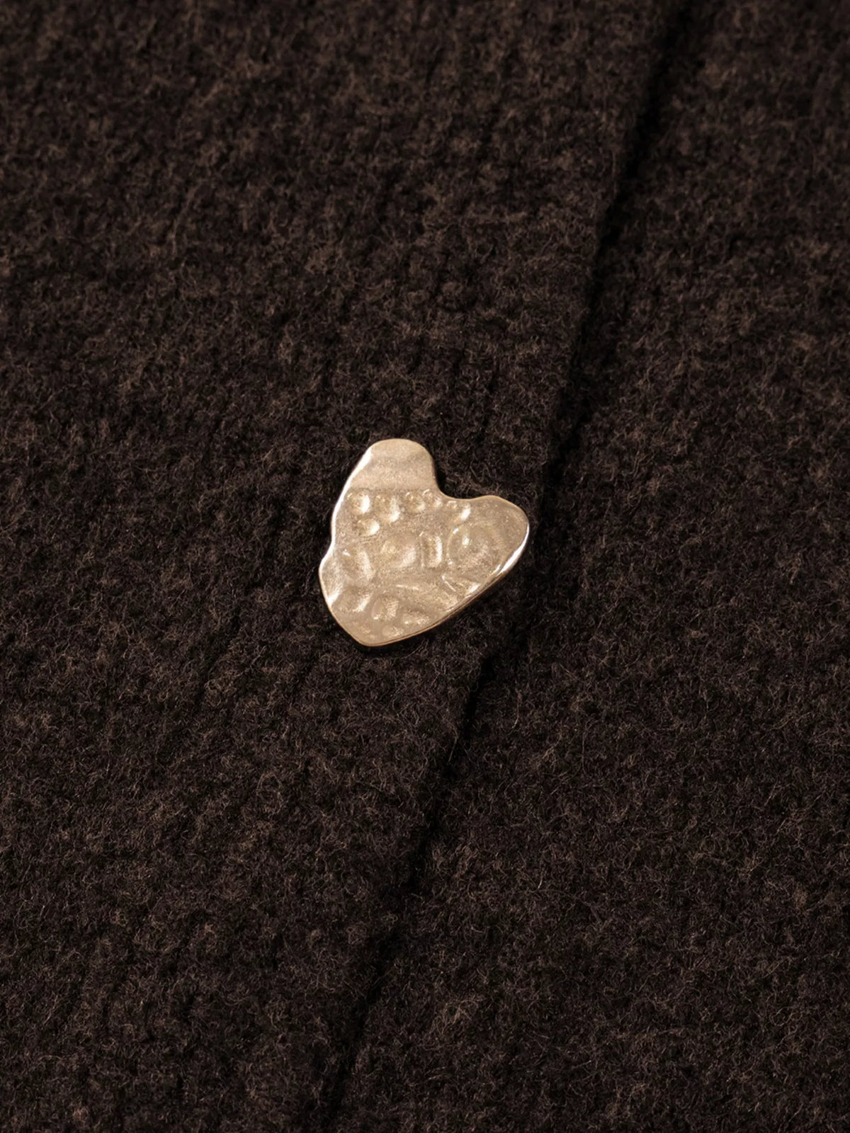Heart Metal Button V Neck Cardigan Sweater