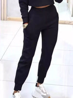 Casual Chic Cropped Sweatshirt and Jogger Set