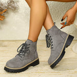 Round Toe Lace Up Boots