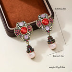 Zinc Alloy Flower Pearl Drop Earrings