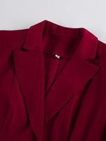 Lapel Collar Blazer and Wide-Leg Pants Set