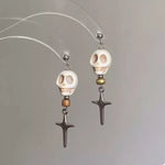 Skull Cross Drop Earrings