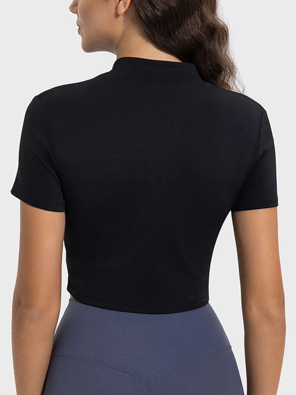 Millennia Quarter Zip Short Sleeve Active T-Shirt - Ladyez