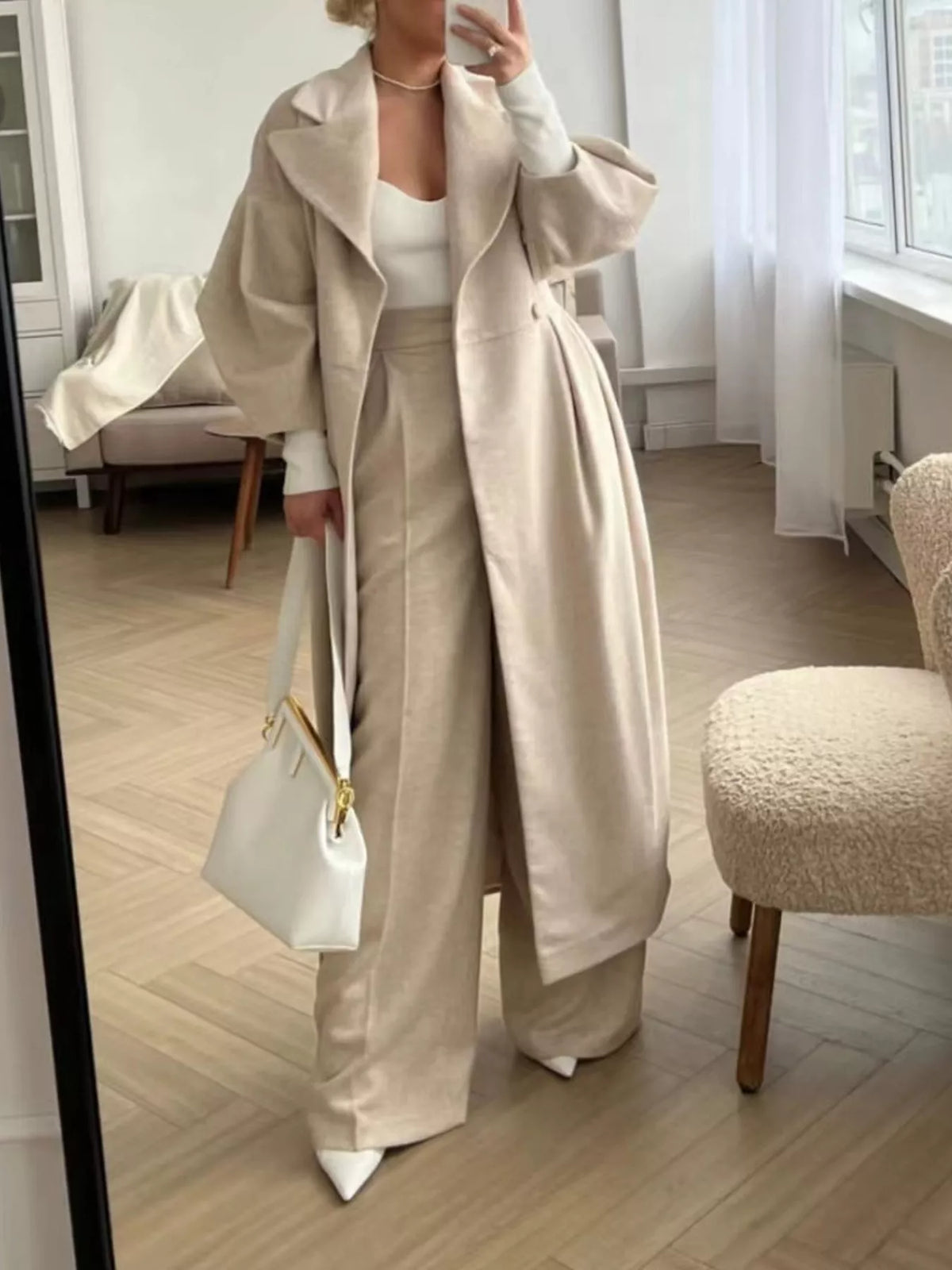 Double-Breasted Longline Coat