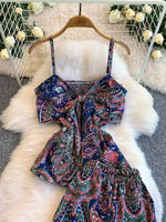 Printed Cami and Wide Leg Pants Set