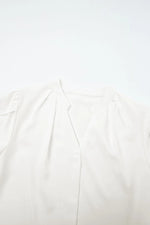 Short Sleeve Notched Blouse - Ladyez