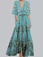 Floral Surplice Short Sleeve Dress