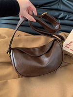Elegant PU Leather Crescent Crossbody Bag