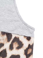 Leopard Print Color Block Tank