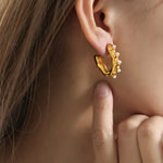 Synthetic Pearl 18K Gold-Plated Earrings