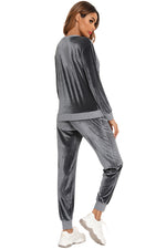 Round Neck Long Sleeve Loungewear Set with Pockets - Ladyez