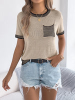 Round Neck Short Sleeve Knit Top