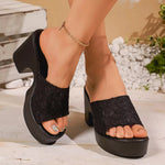 Open Toe Block Heel Sandals