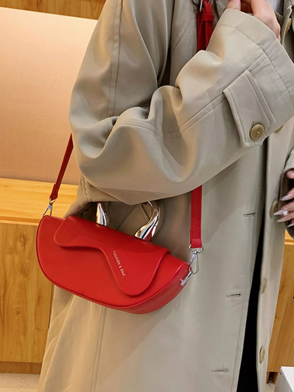 Half-Moon Crossbody Bag with Handle