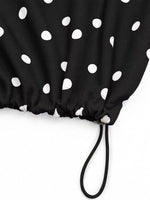 Polka Dot Half Zip Cropped Sweatshirt