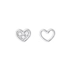 925 Sterling Silver Heart Stud Earrings