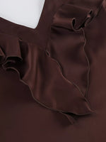 Ruffle V-Neck Cami and Wide-Leg Pants Two-Piece Set