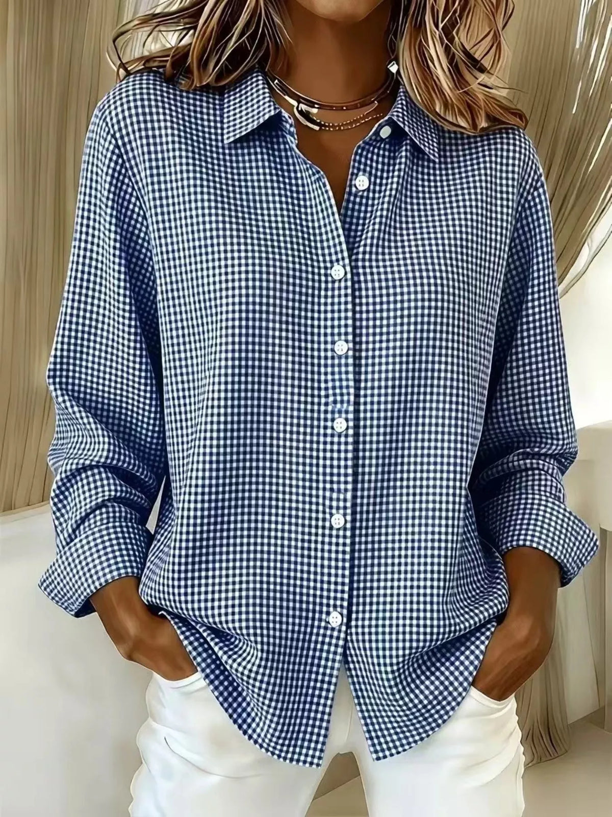 Full Size Plaid Button Up Long Sleeve Shirt Plus Size