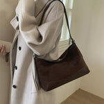 Suede Crossbody Bag with Adjustable Strap