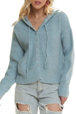 ADORA Hoodie Relaxed FitRibbed Cuffs Sweater Cardigan