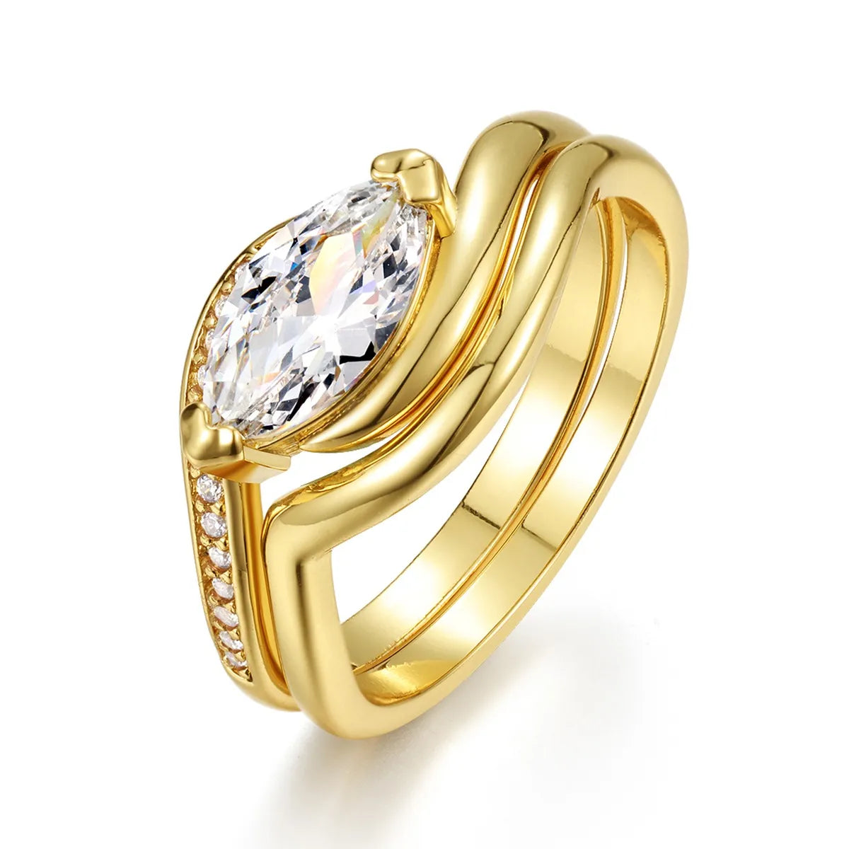 1 Carat Moissanite 925 Sterling Silver 2pcs Ring Set - Ladyez