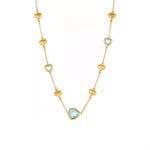 18K Gold-Plated Heart Necklace with Glass Stone