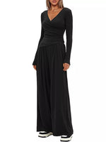 Casual Long Sleeve Top and Pants Two-Piece Set