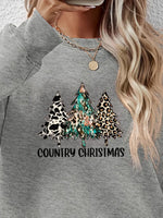 Graphic Round Neck Dropped Shoulder Sweatshirt