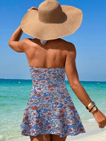 Cutout Printed Halter Neck One-Piece Swimwear - Ladyez