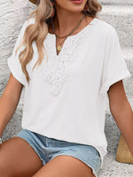 Lace Trim Short Sleeve T-Shirt