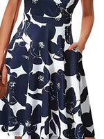 Printed Surplice Sleeveless Dress