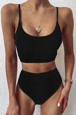 Color Block Spaghetti Strap Two-Piece Swim Set - Ladyez
