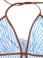 Striped Halter Neck Maxi Dress