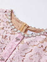 Lace Short Sleeve Mermaid Dress