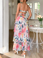 Floral Print Layered Maxi Cami Dress - Ladyez