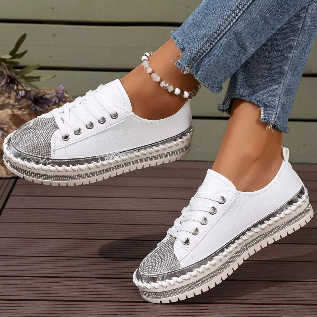 Round Toe Platform Sneakers