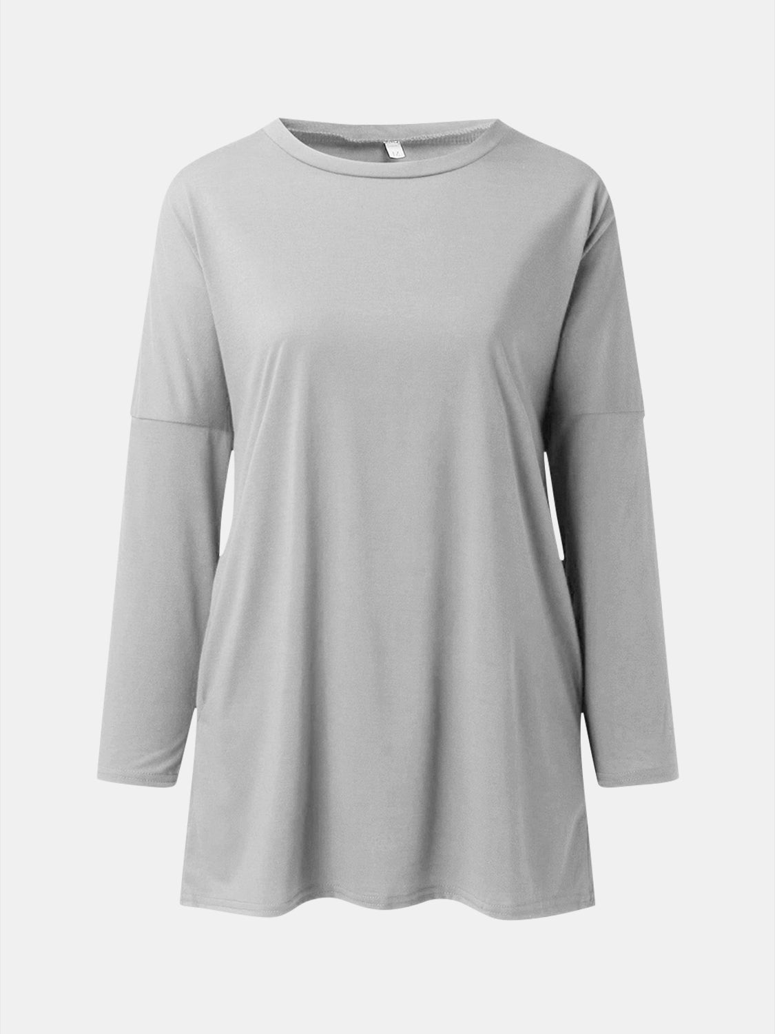 Full Size Round Neck Long Sleeve T-Shirt - Ladyez