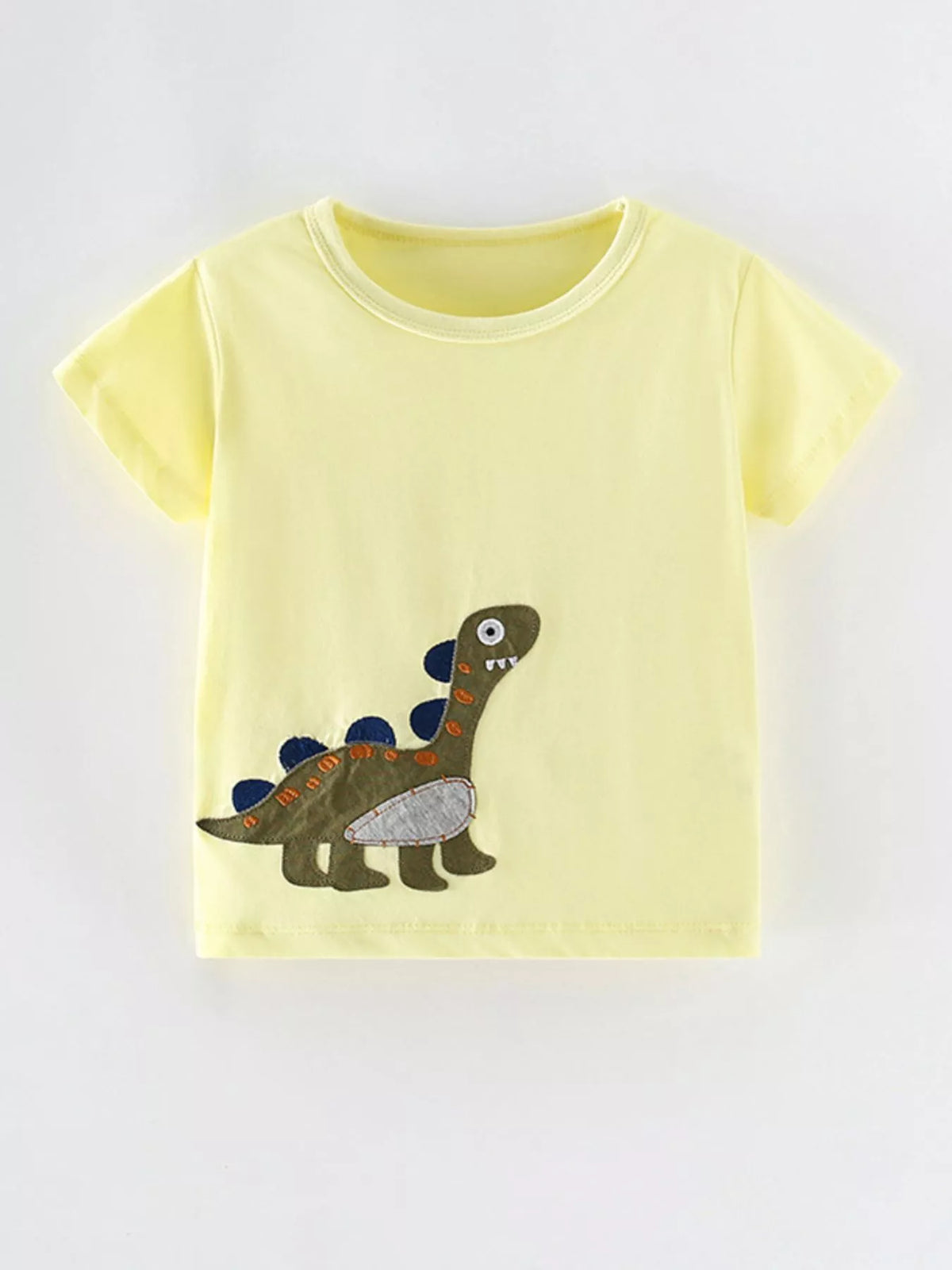 Children's Cute Dinosaur Applique Short Sleeve T-Shirt