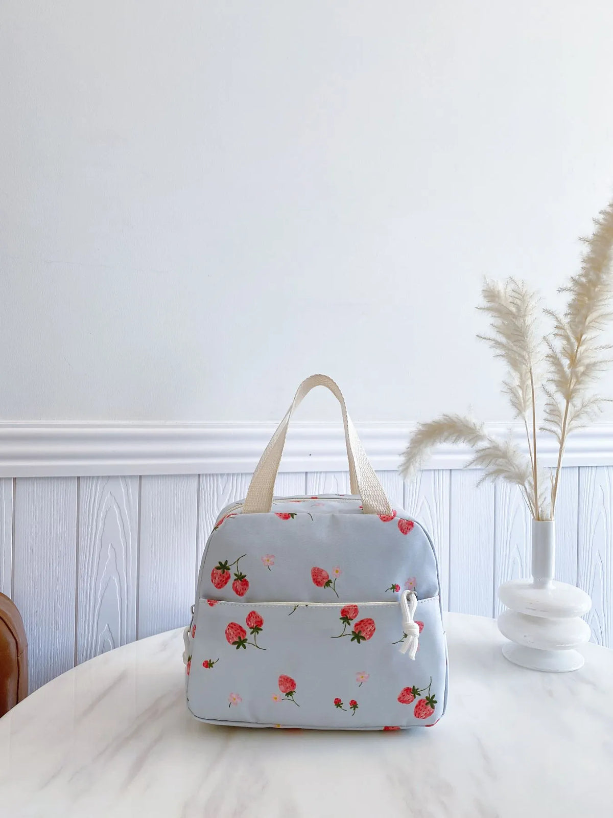 3-Piece Strawberry Print Canvas Bag Set - Ladyez