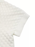 Textured Short Sleeve Knit Top