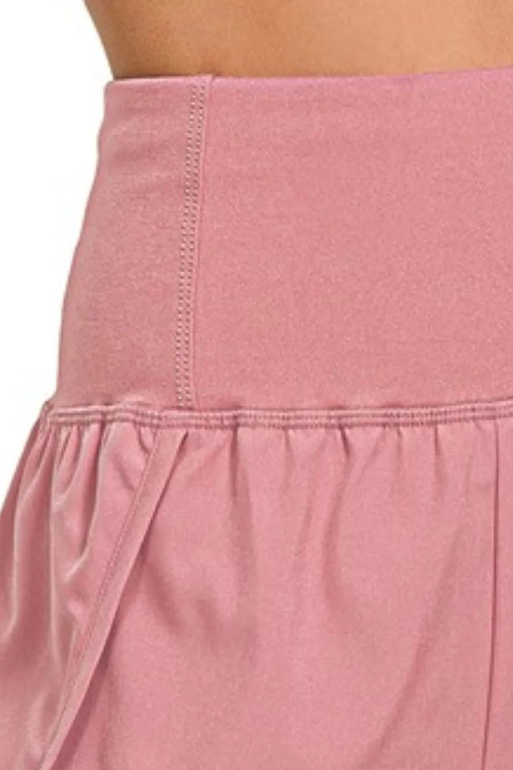 Zenana High Waisted Zippered Back Pocket Running Shorts - Ladyez