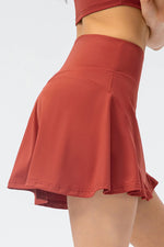 High Waist Wide Waistband Active Skirt - Ladyez