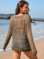 Openwork Dropped Shoulder Cover Up - Ladyez