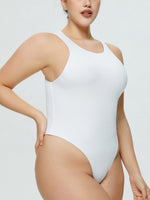 Full Size Round Neck Wide Strap Bodysuit - Ladyez